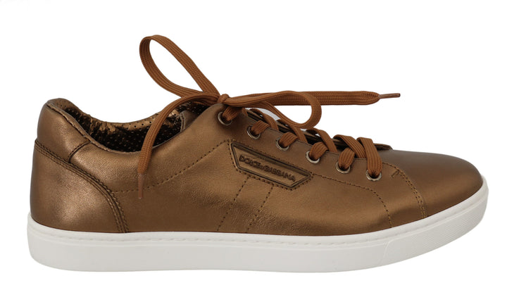 Gold Leder Herren Casual Turnschuhe