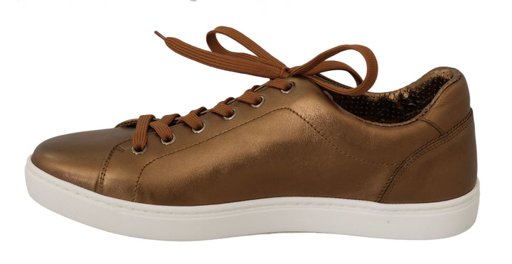 Gold Leder Herren Casual Turnschuhe