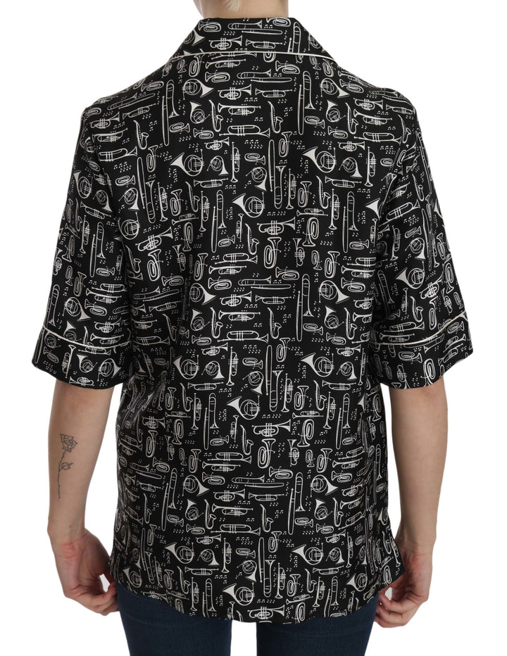 Musical instrument silk collar top