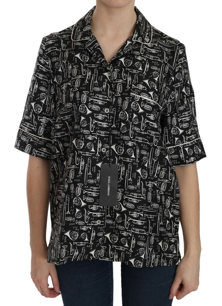 Musical instrument silk collar top