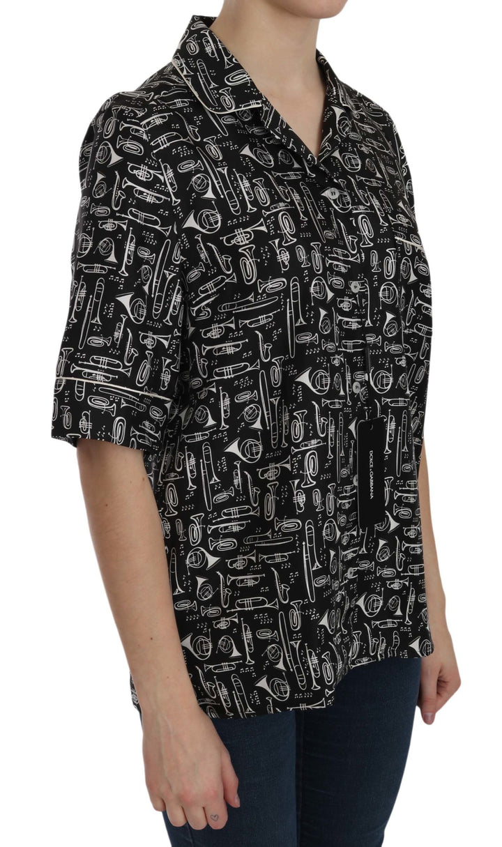 Musical instrument silk collar top
