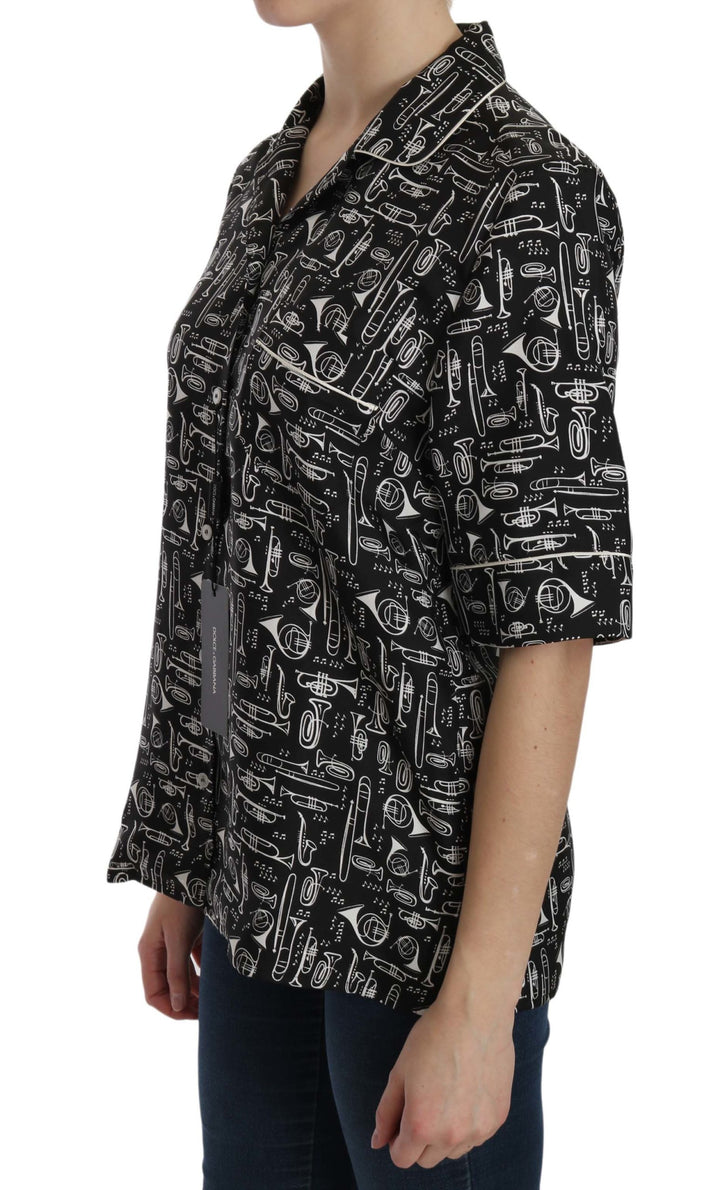 Musical instrument silk collar top