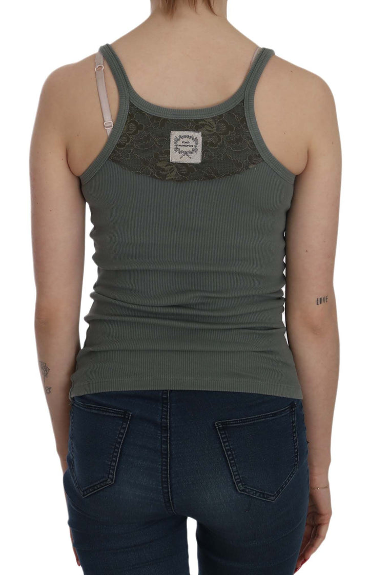 Grünes ärmelloses Spaghetti Tank T-Shirt Bluse