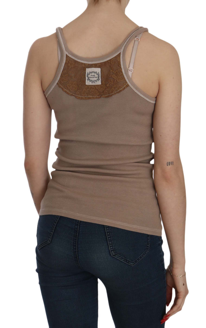 Braune ärmellose Spaghetti-Träger-Tankbluse