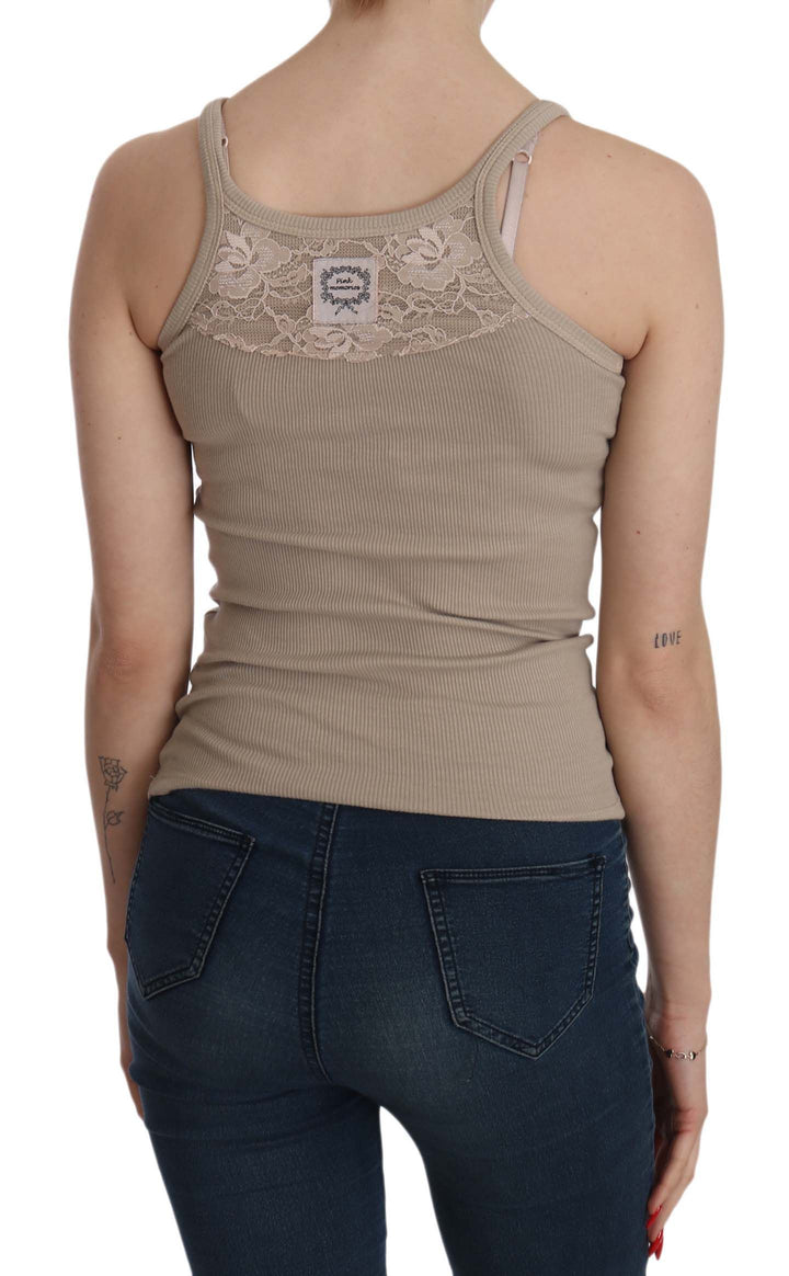 Braunes ärmelloses Spaghetti-Träger-Top Bluse