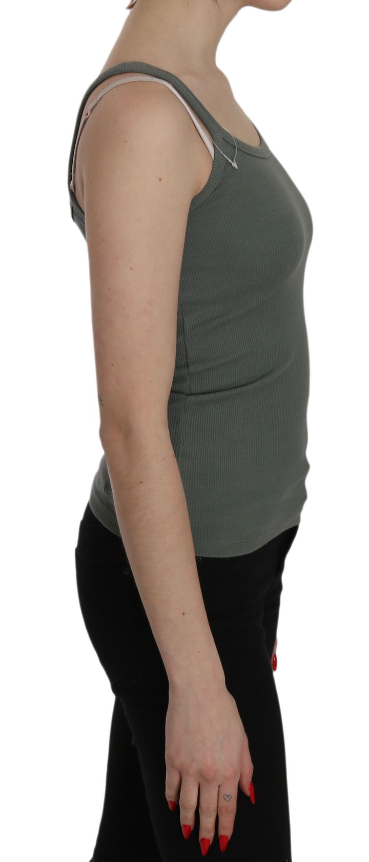 Grüner Spaghetti-Träger Slim Fit Casual Tank Top Bluse