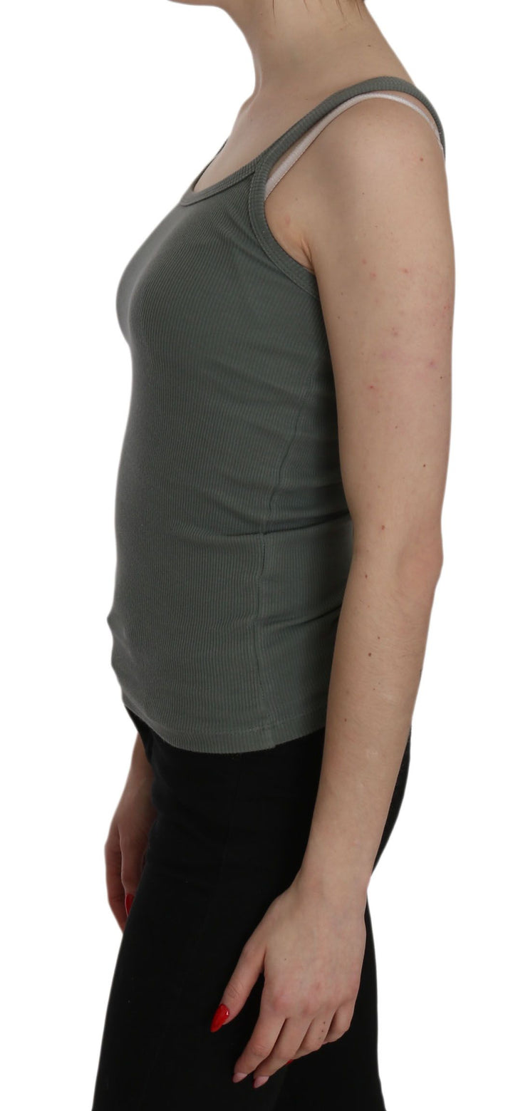 Grüner Spaghetti-Träger Slim Fit Casual Tank Top Bluse