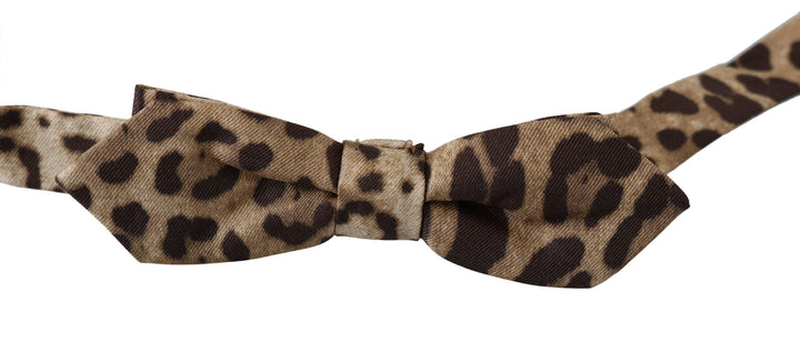 Braun Leopard Seide Verstellbare Hals Papillon Männer Fliege
