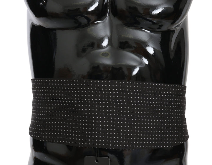 Elegant black dotted silk cummerbund