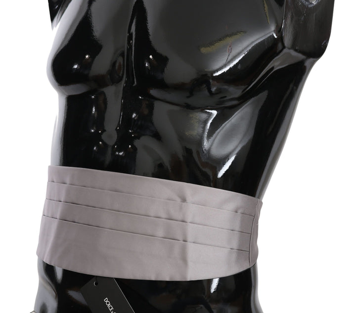 Grauer Herren Taillengürtel 100% Seide Kummerbund