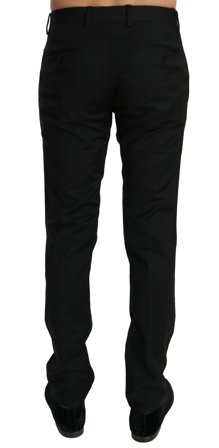 Elegant black wool dress trousers