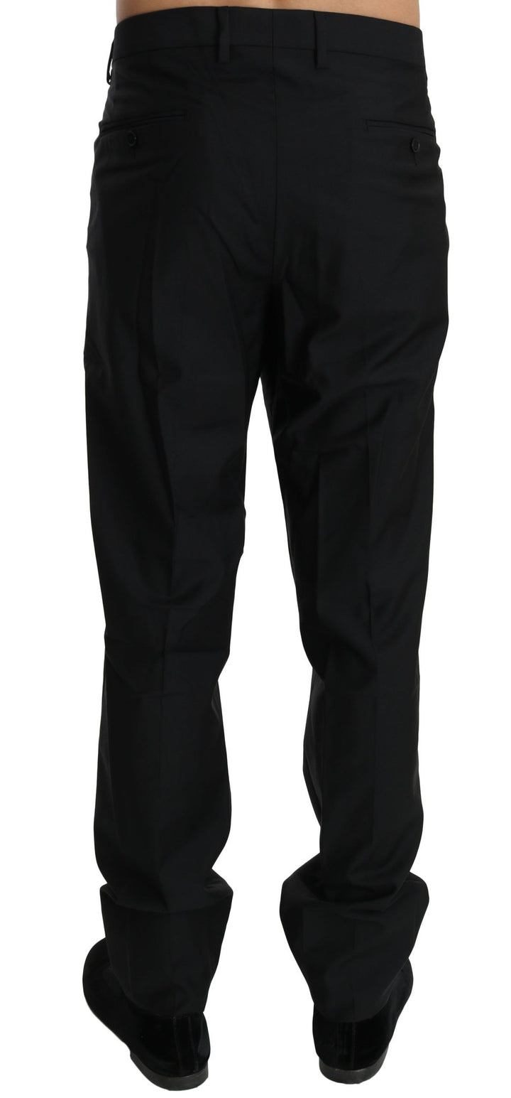 Elegant black virgin wool dress trousers