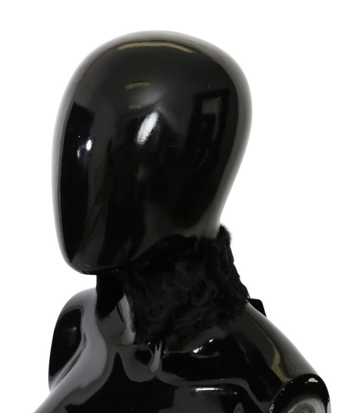 Elegant black lambskin scarf