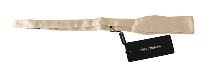 Beige Slim Skinny Herren Krawatte 100% Seide Bowtie