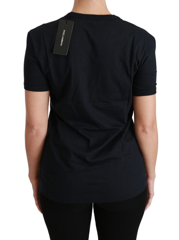 Elegant blue Amore Tee with round neck