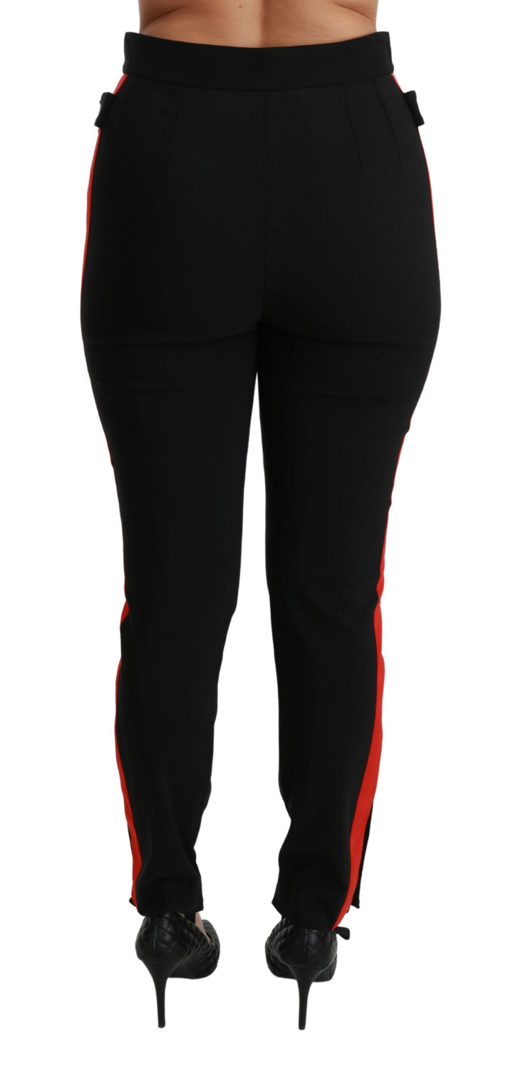 Schwarze Skinny Stretch-Fuchskopf-Baumwollhose