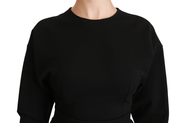 Elegant black bodycon sheath dress midi dress