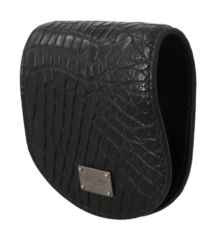 Elegant black leather coin case wallet
