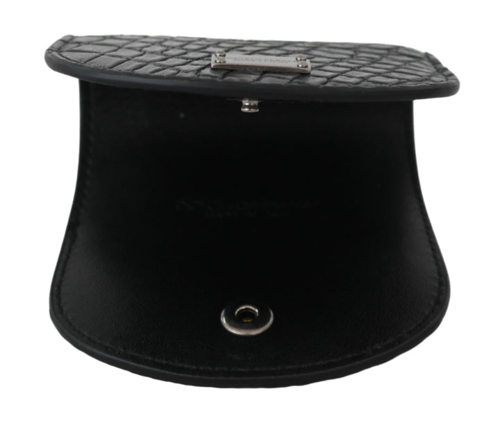 Elegant black leather coin case wallet