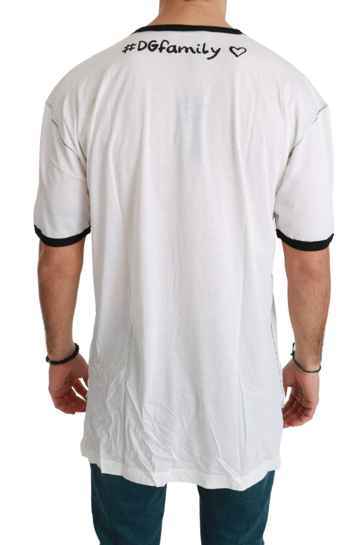 Elegant white silk blend T-shirt for men