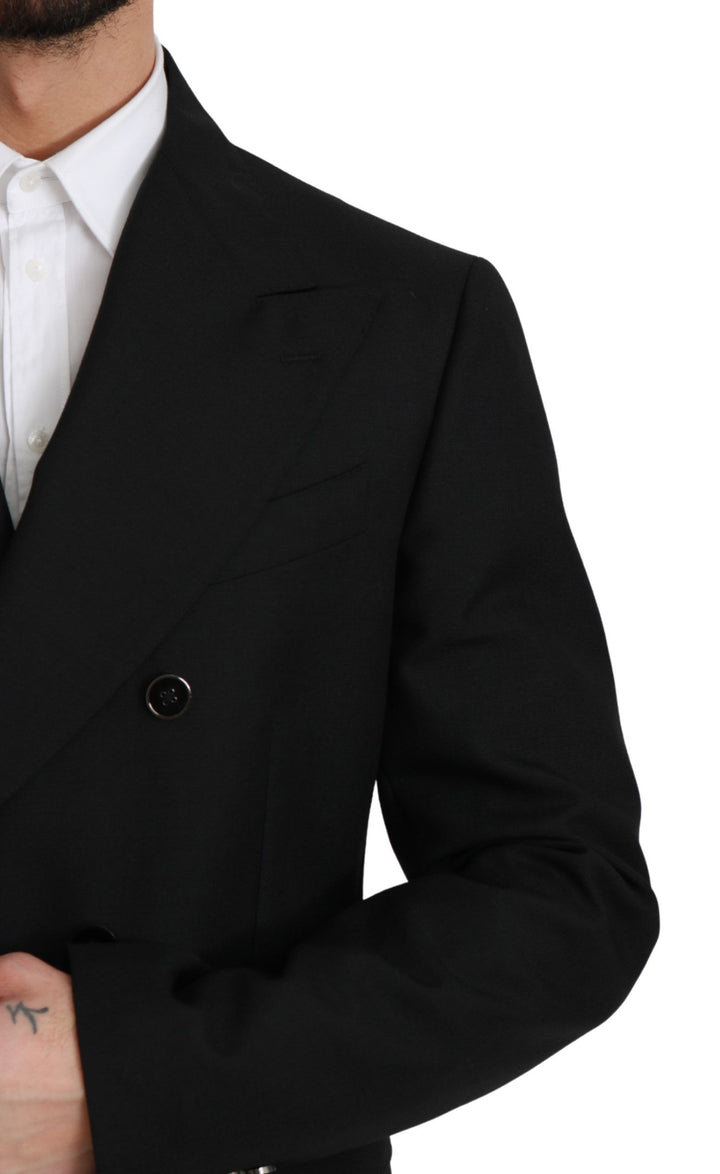 Elegant black slim fit formal blazer