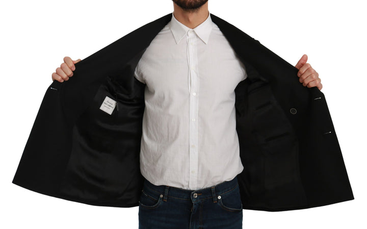 Elegant black slim fit formal blazer