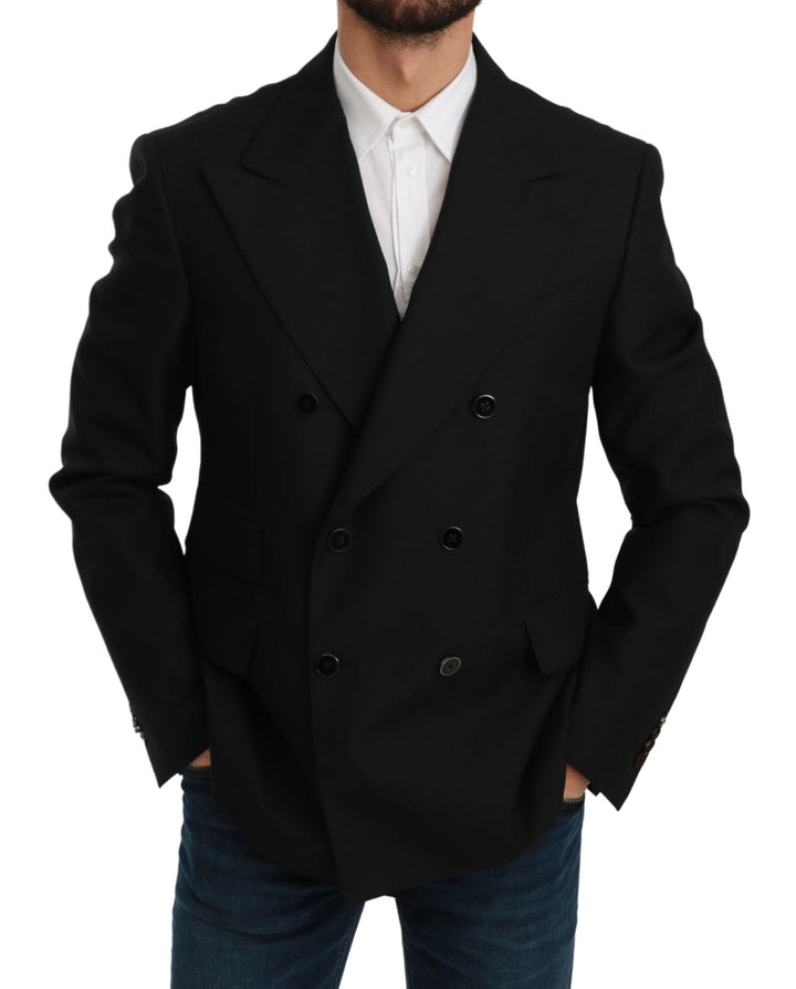 Elegant black slim fit formal blazer