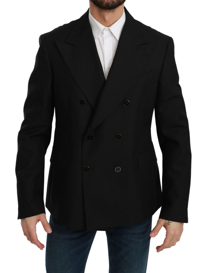 Elegant black slim fit formal blazer