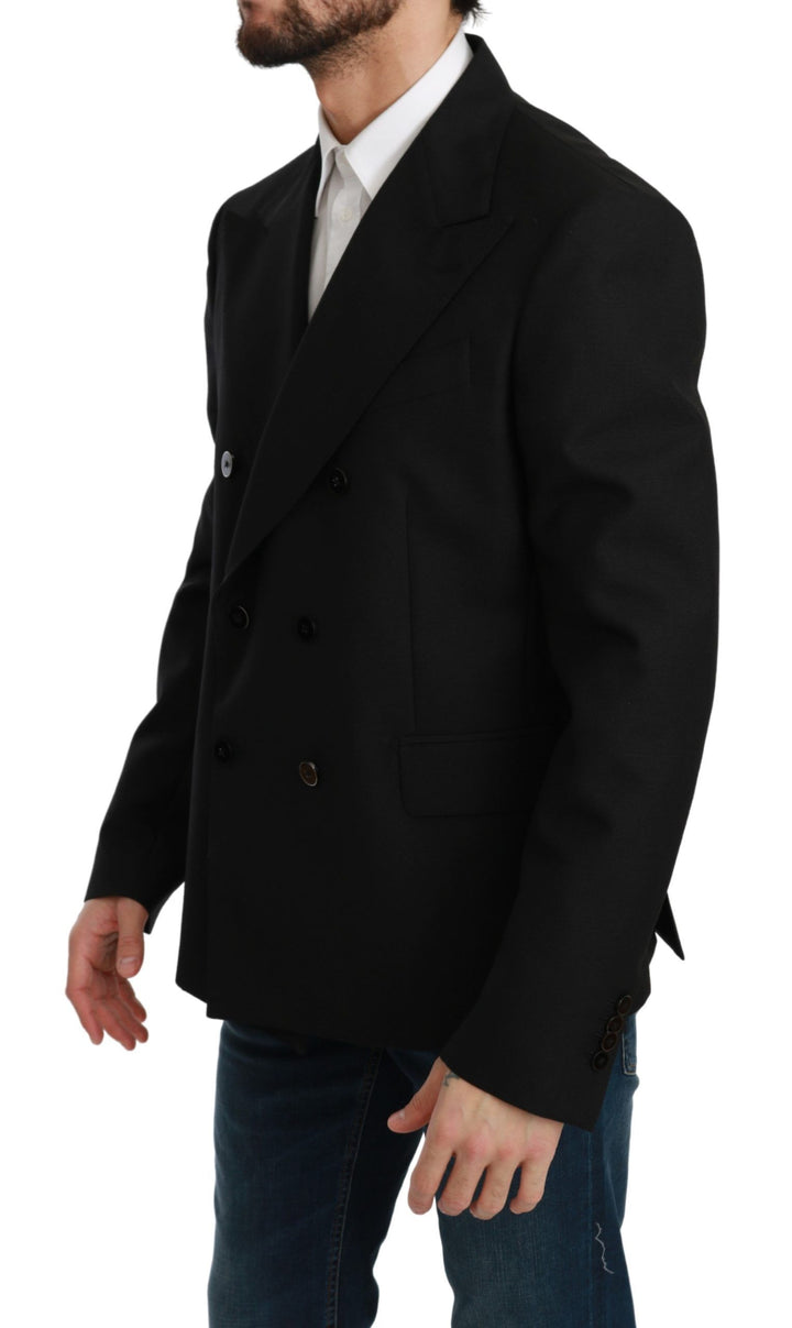 Elegant black slim fit formal blazer