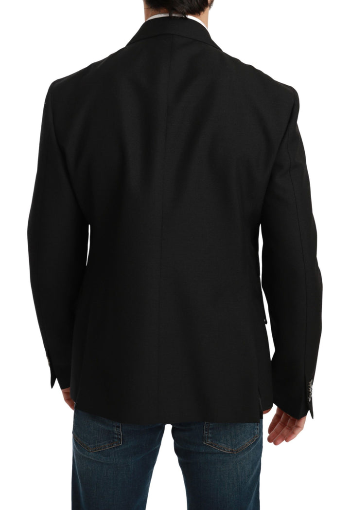 Elegant black slim fit formal blazer