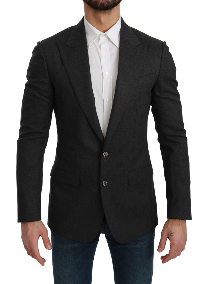 Elegant grey slim fit blazer