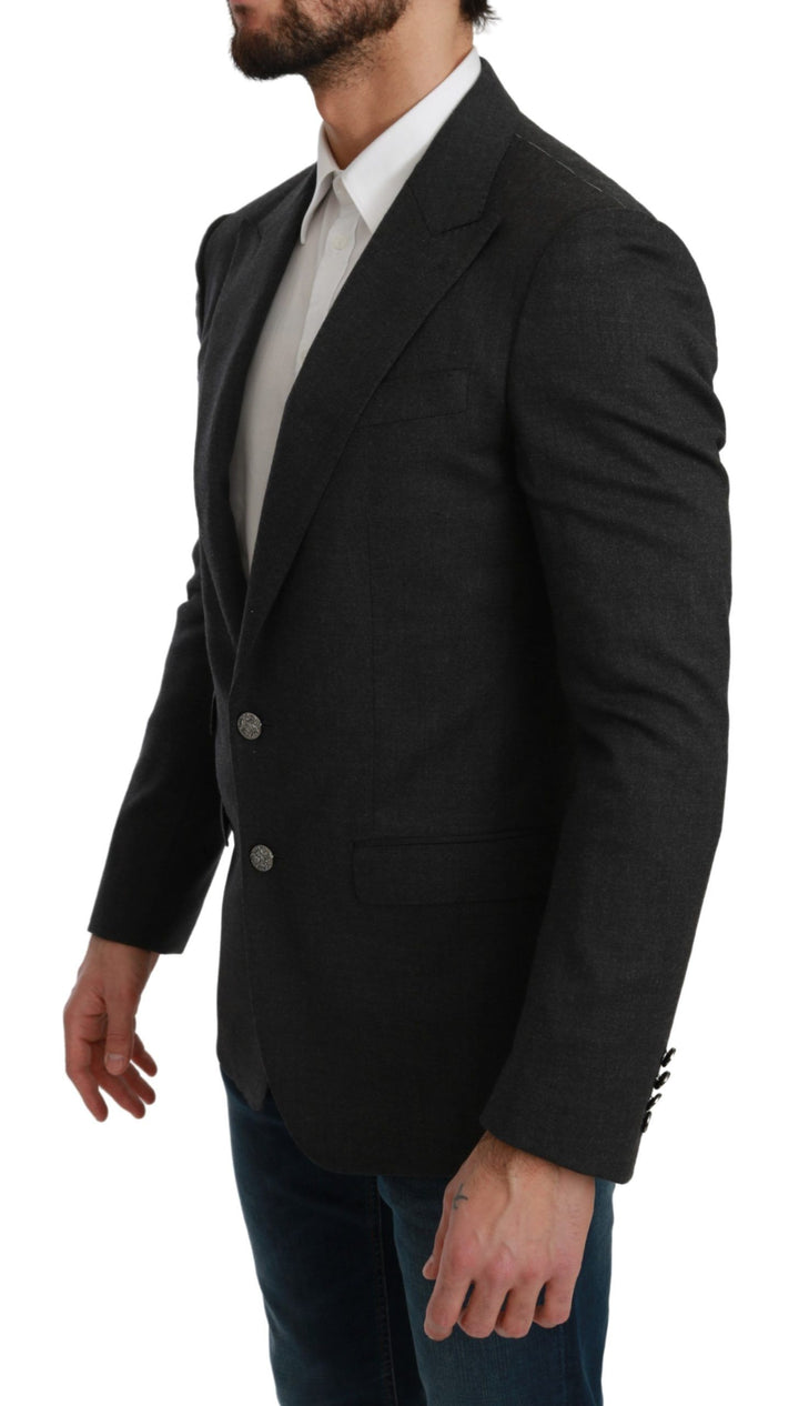 Elegant grey slim fit blazer