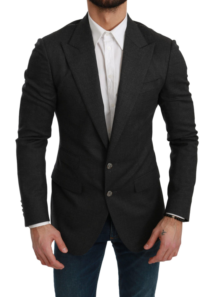 Elegant grey slim fit blazer