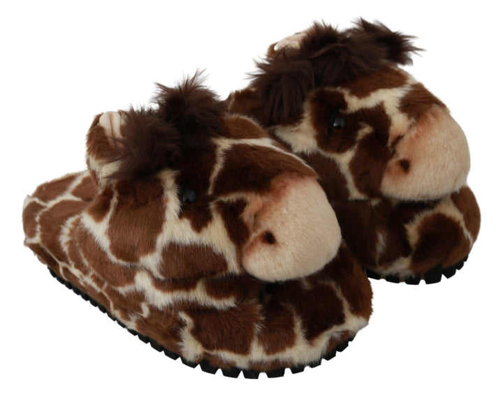 Braune Giraffe Hausschuhe Flache Sandalen Schuhe