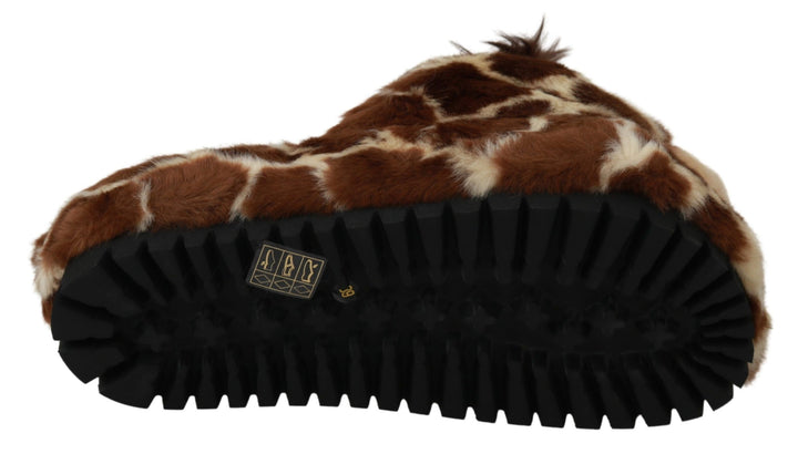 Braune Giraffe Hausschuhe Flache Sandalen Schuhe