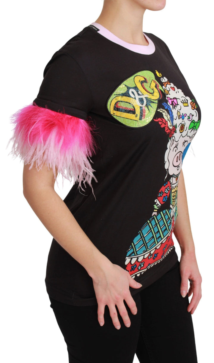 Chic round-neck T-shirt with Year of the Pig motif