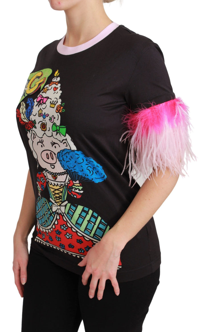Chic round-neck T-shirt with Year of the Pig motif