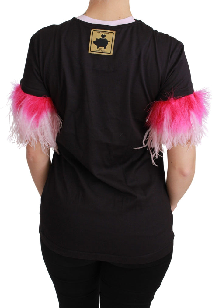 Chic round-neck T-shirt with Year of the Pig motif