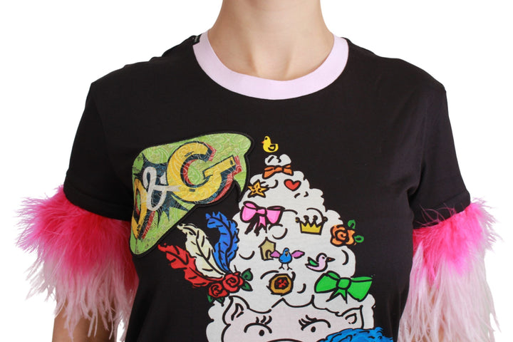Chic round-neck T-shirt with Year of the Pig motif