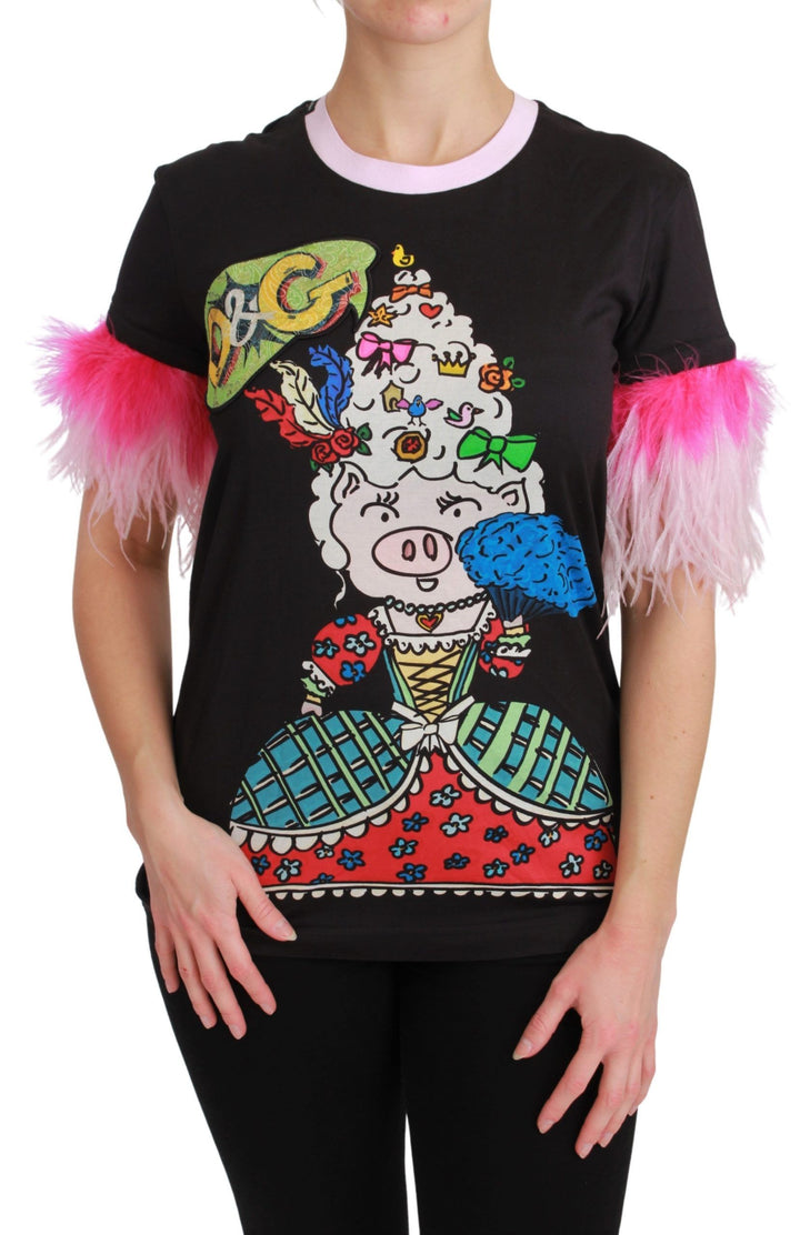 Chic round-neck T-shirt with Year of the Pig motif