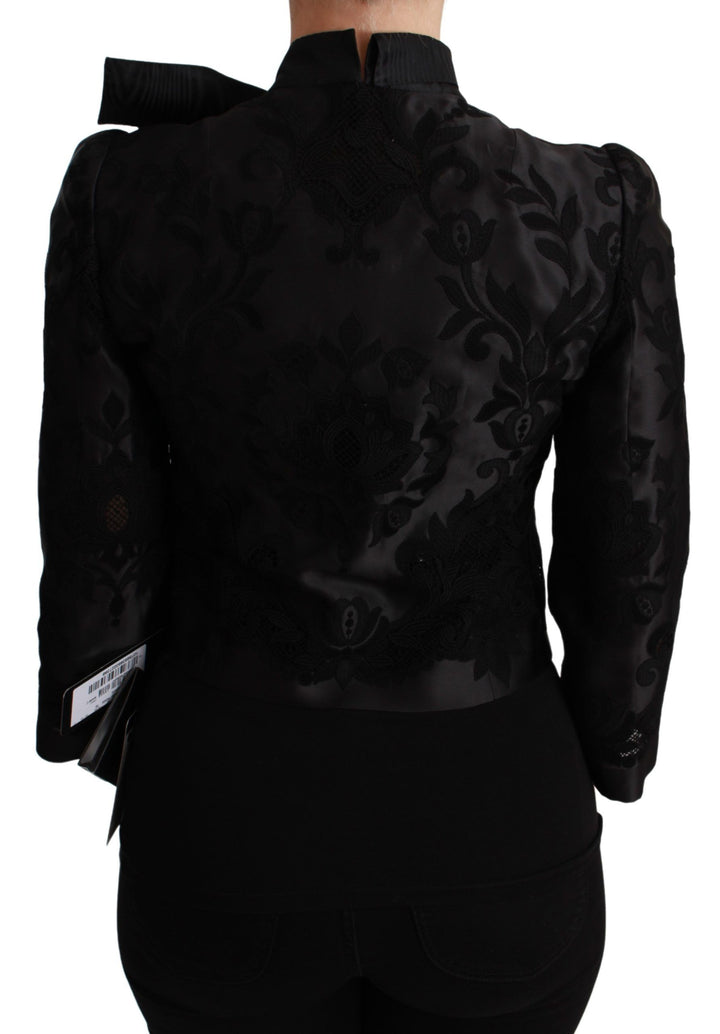 Exquisite jacquard corset blazer with floral pattern