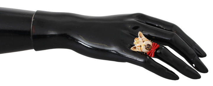 Chic Dog Gold-Tone Statement Ring
