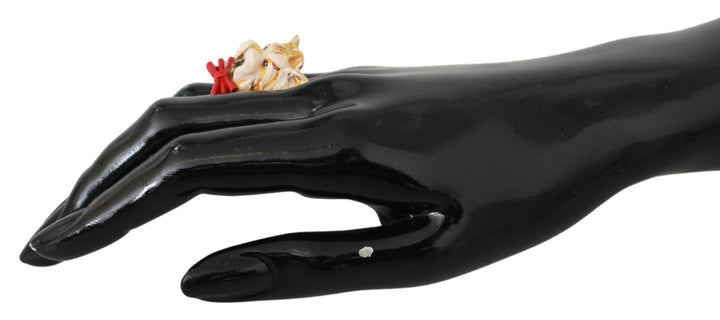 Chic Dog Gold-Tone Statement Ring