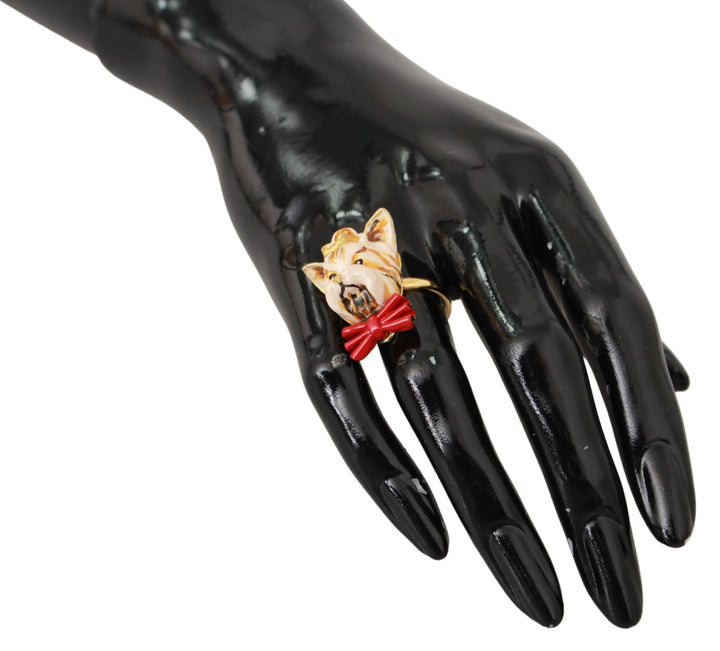 Chic Dog Gold-Tone Statement Ring