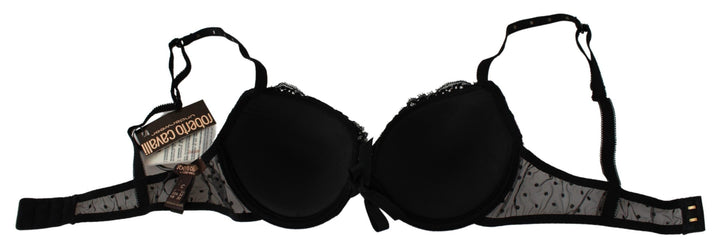 Elegant push-up bra made of black lace