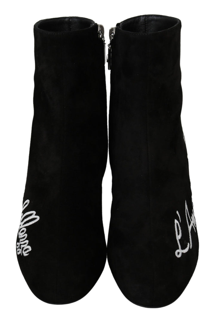 Schwarz Wildleder L'Amore E'Bellezza Stiefel Schuhe