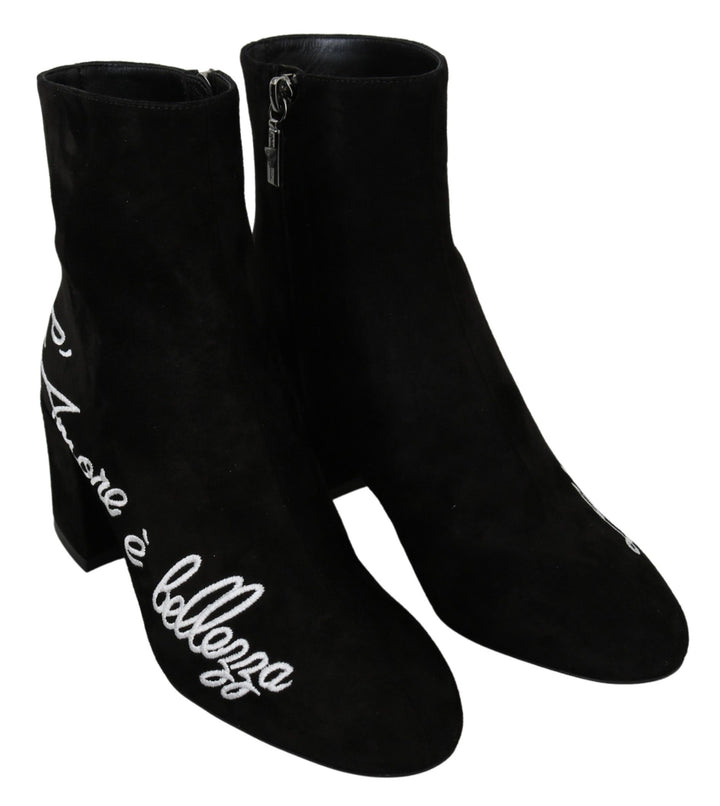 Schwarz Wildleder L'Amore E'Bellezza Stiefel Schuhe