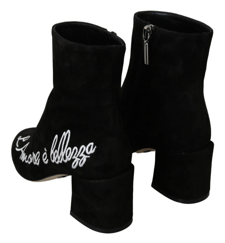 Schwarz Wildleder L'Amore E'Bellezza Stiefel Schuhe