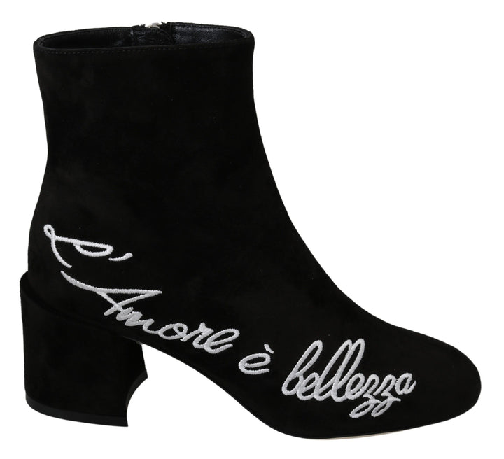 Schwarz Wildleder L'Amore E'Bellezza Stiefel Schuhe
