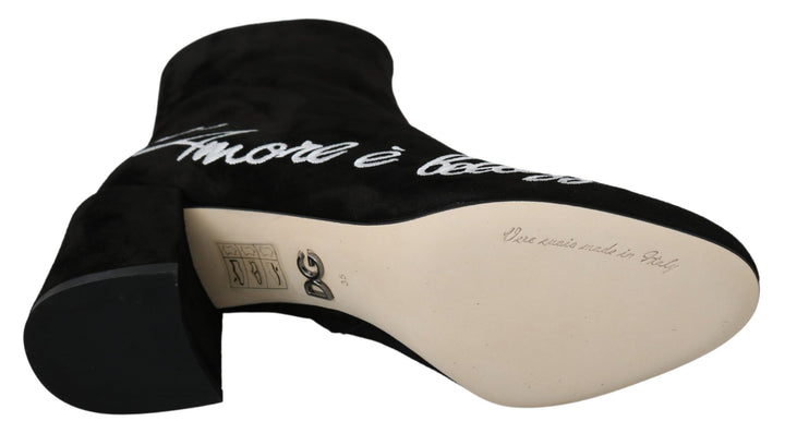 Schwarz Wildleder L'Amore E'Bellezza Stiefel Schuhe